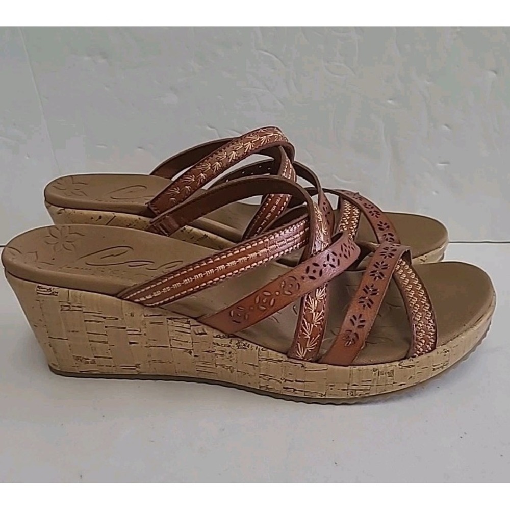 SKECHERS Cali Beverlee-Tiger Posse US Size 9 Strappy‎ Sandals Faux Leather Brown